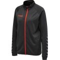 hummel Sport-Trainingsjacke hmlAUTHENTIC Poly Zip (gestrickter Polyester, mit Reißverschlusstaschen) asphaltgrau Damen