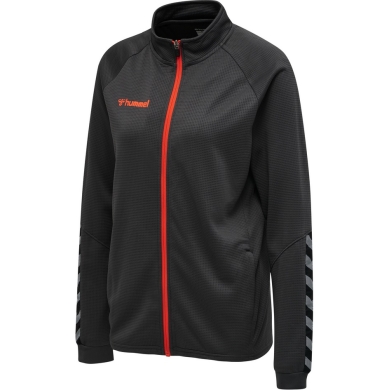 hummel Sport-Trainingsjacke hmlAUTHENTIC Poly Zip (gestrickter Polyester, mit Reißverschlusstaschen) asphaltgrau Damen