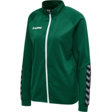 hummel Sport-Trainingsjacke hmlAUTHENTIC Poly Zip (gestrickter Polyester, mit Reißverschlusstaschen) dunkelgrün Damen