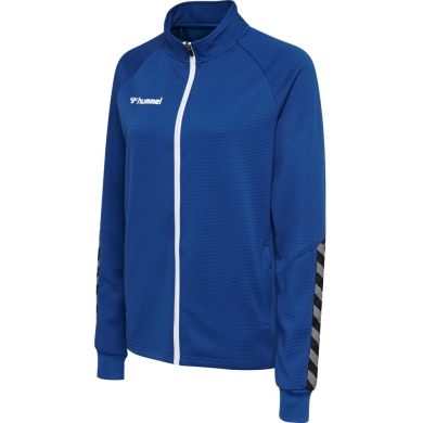 hummel Sport-Trainingsjacke hmlAUTHENTIC Poly Zip (gestrickter Polyester, mit Reißverschlusstaschen) dunkelblau Damen