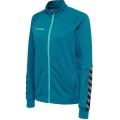 hummel Sport-Trainingsjacke hmlAUTHENTIC Poly Zip (gestrickter Polyester, mit Reißverschlusstaschen) tealblau Damen