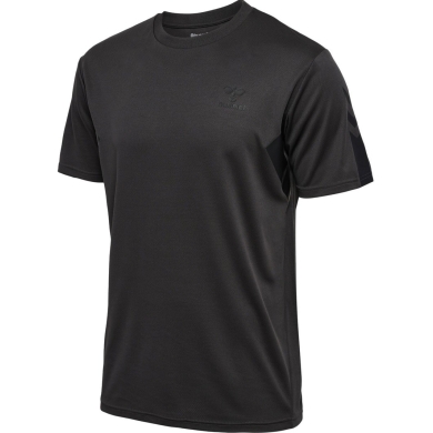 hummel Sport-Tshirt hmlACTIVE PL Jersey (100% rec. Polyester) kurzarm schwarz Herren