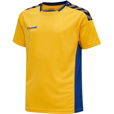 hummel Sport-Tshirt hmlAUTHENTIC Poly Jersey (leichter Jerseystoff) Kurzarm gelb/blau Kinder