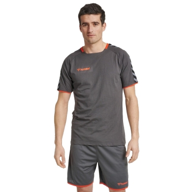 hummel Sport-Tshirt hmlAUTHENTIC Training Tee (Baumwoll-Polyestergemisch) Kurzarm asphaltgrau Herren