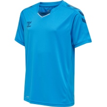 hummel Sport-Tshirt hmlCORE XK Poly Jersey (robuster Doppelstrick) Kurzarm blau Kinder