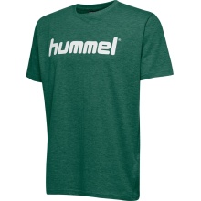 hummel Sport/Freizeit-Tshirt hmlGO Cotton Big Logo (Baumwolle) Kurzarm dunkelgrün Kinder