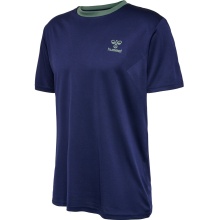 hummel Sport-Tshirt hmlSTALTIC Poly Jersey (Mesh-Material) Kurzarm marineblau/grün Herren