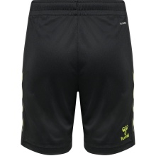 hummel Sporthose hmlCORE XK Poly Shorts (robuster Doppelstrick, ohne Seitentaschen) Kurz schwarz/limegrün Kinder