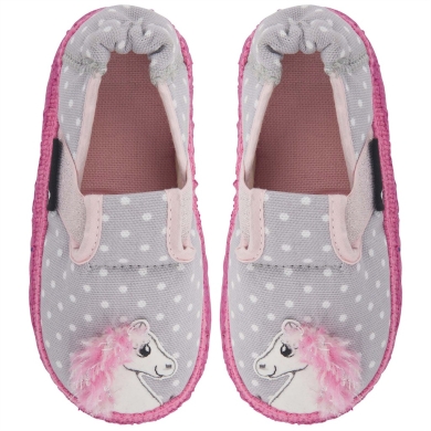 nanga Hausschuhe Slipper Pferdchen grau Kleinkinder/Kinder (Größe 26-30)