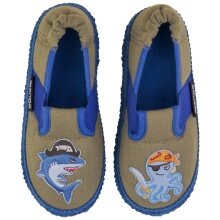 nanga Hausschuhe Slipper lustige Piraten braun/blau Kleinkinder (Größe 23-25)