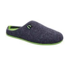 nanga Hausschuhe Pantoffel Wool Slipper - 100% Schurwolle - grau/grün (Größe 41-42)