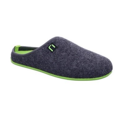 nanga Hausschuhe Pantoffel Wool Slipper - 100% Schurwolle - grau/grün (Größe 41-42)