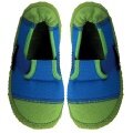 nanga Hausschuhe Slipper Klette 06 blau/grün Kinder (Größe 31-35)