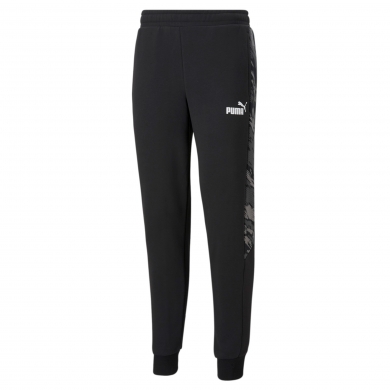 Puma Freizeit Jogginghose Graphic Sweat Pants - Baumwolle, gefüttert - schwarz Herren