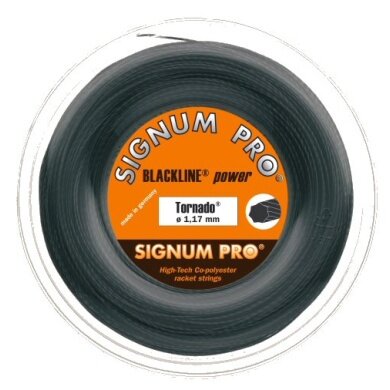 Signum Pro Tennissaite Tornado (Haltbarkeit+Spin) anthrazitgrau 200m Rolle