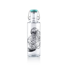 soulbottles Trinkflasche jellyfish in the bottle Glas (Glasflasche, Keramikdeckel, Edelstahlbügel) 600ml transparent