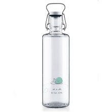 soulbottles Trinkflasche ok to be slow Glas (Glasflasche, Keramikdeckel, Edelstahlbügel) 1 Liter transparent