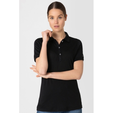 super natural Freizeit-Polo Sporty (Merino-Mix) schwarz Damen