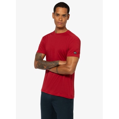 super natural Freizeit-Tshirt Essential (Merino-Mix) rot Herren