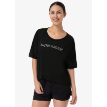 super natural Sport-/Freizeitshirt Liquid Flow Tee (atmungsaktiv, temperaturregulierung) schwarz/weiss Damen