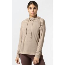 super natural Kapuzenpullover Funnel Hoodie (Merinowolle) beige Damen