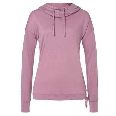 super natural Kapuzenpullover Funnel Hoodie (Merinowolle) orchidpink Damen