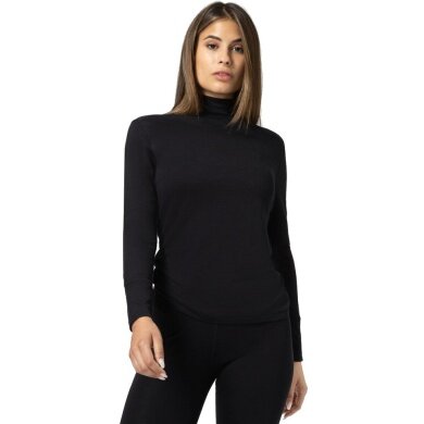 super natural Unterwäsche Langarmshirt Tundra 175 Turtleneck - Merinowolle - schwarz Damen