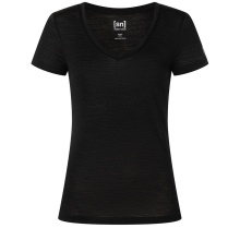 super natural Funktionsunterwäsche Kurzarmshirt V-Neck Sierra 140 Tee (Merino-Mix) schwarz Damen