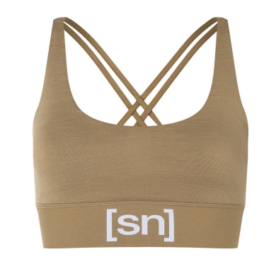 super natural Funktionsunterwäsche Sport-Bra Super Top (angenehmer Tragekomfort) sandbraun Damen