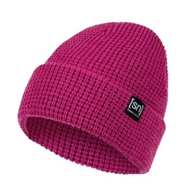 super natural Wintermütze City Beanie (Merinowolle, ideale Thermoregulation) fuchsia - 1 Stück