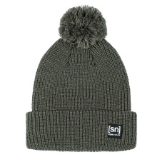 super natural Wintermütze Pom Beanie mit Bommel braungrün Damen - 1 Stück