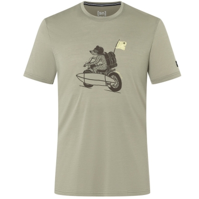 super natural Wander-/Freizeit Tshirt Naked Bear Tee (Merino-Mix) Canteen sagegrün Herren