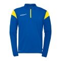 uhlsport Langarmshirt Ziptop Squad 27 (Stehkragen) azurblau/gelb Kinder