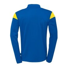 uhlsport Langarmshirt Ziptop Squad 27 (Stehkragen) azurblau/gelb Kinder