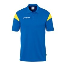 uhlsport Sport-Polo Squad 27 (100% rec. Polyester) azurblau/gelb Herren