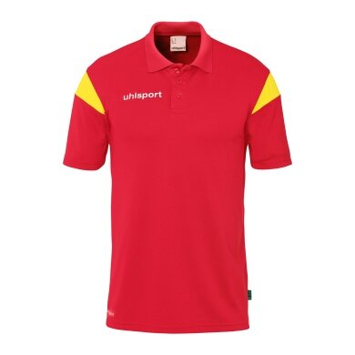 uhlsport Sport-Polo Squad 27 (100% rec. Polyester) rot/gelb Kinder