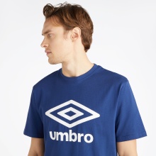 umbro Freizeit-Tshirt Big Logo (Baumwolle) navyblau/weiss Herren