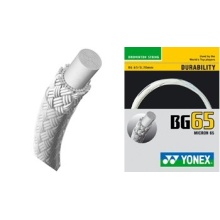 Besaitung mit Badmintonsaite Yonex BG65 (Allround+Haltbarkeit) schwarz